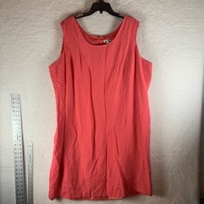 Jessica London Women's Linen Sleeveless Pink Mini Shift Dress Size 26W Lined