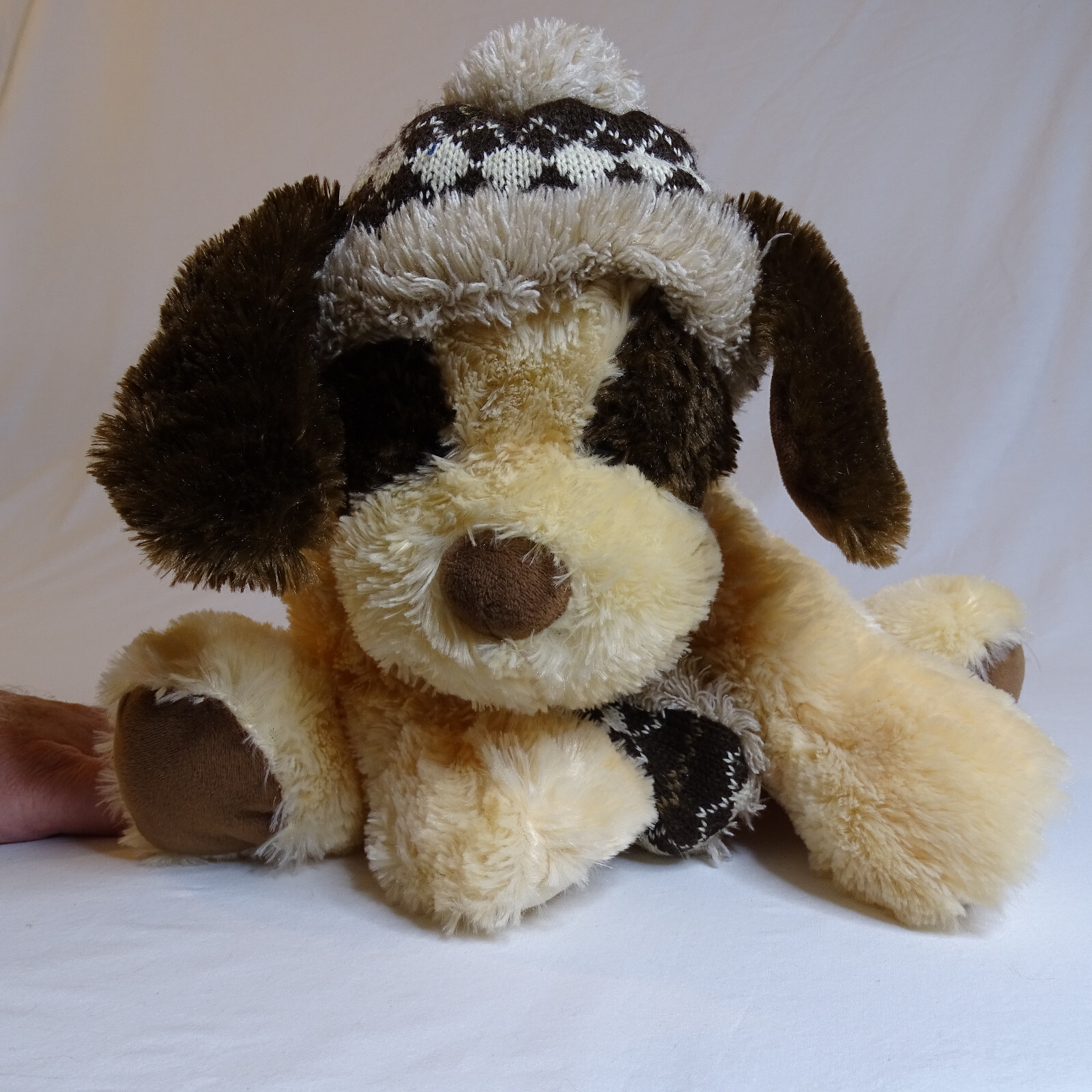 Hugfun International Kowloon Hong Kong Plush Dog Winter Hat & Scarf Brown Puppy