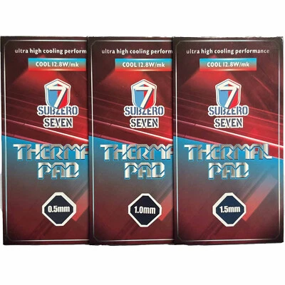 Thermal Pad 12.8W/mK SubZero Seven Grey 90x50mm 0.5-3.0mm | Fast UK Post