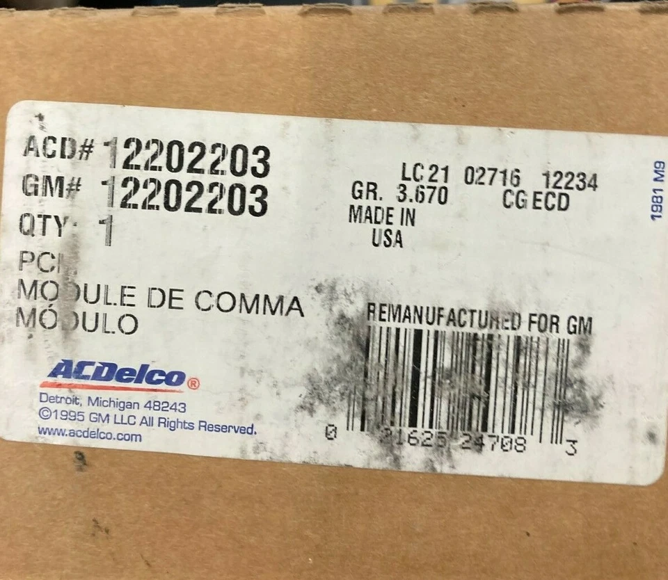 Módulo de control del motor/ECU/ECM/PCM ACDelco GM equipo original 12202203 Reman Foto 4 de 4