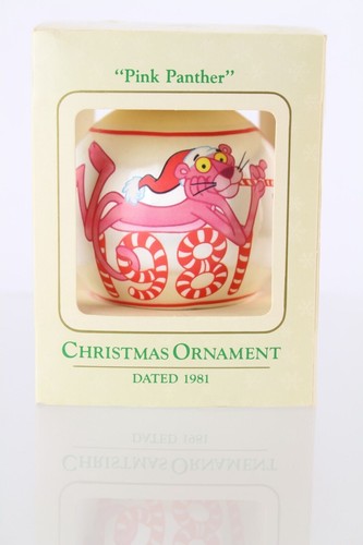NOS AMBASSADOR PINK PANTHER 1981 Satin Ball Christmas ornament vintage NIB merry - Bild 4 von 9