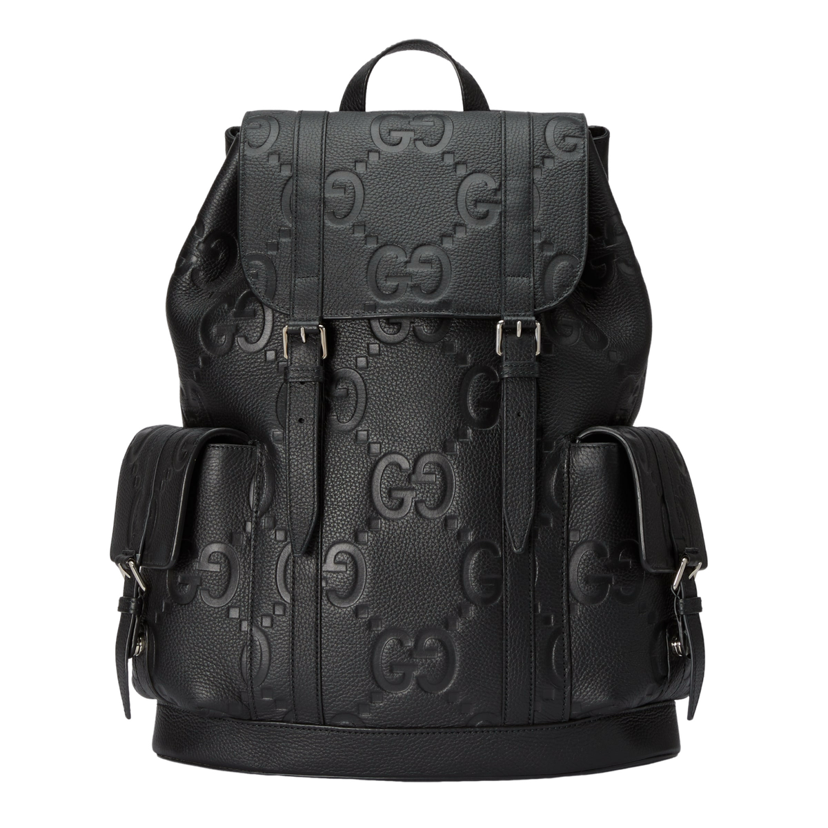 GUCCI $3980 Black Jumbo GG Leather Large Backpack New & Authentic