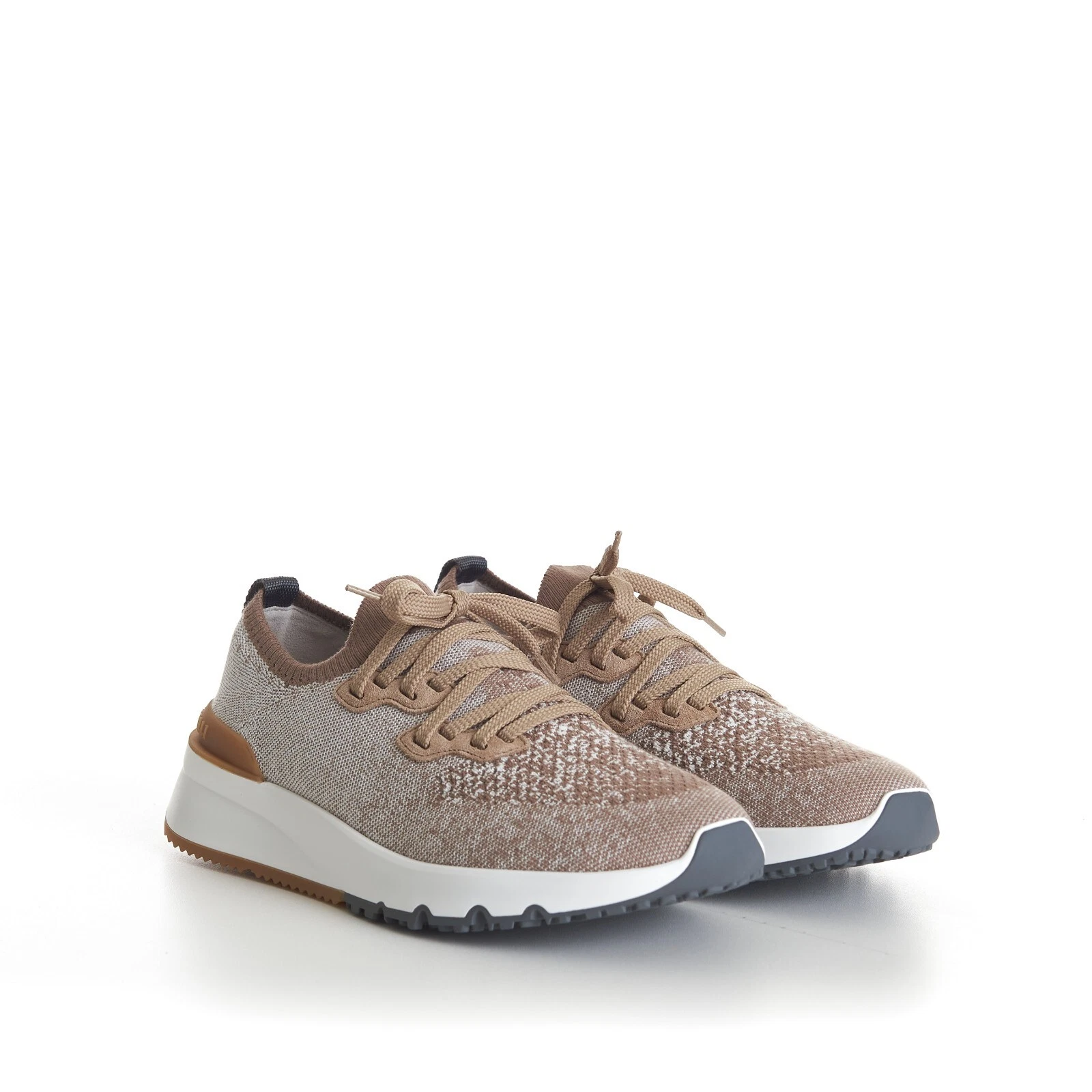Brunello Cucinelli — BRUNELLO CUCINELLI 995$ Knit Runners Sneakers - Low-top, Beige Cotton Chiné