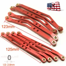 Alloy Lower & Upper Suspension Link Rod Linkage Red For 1/10 RC Axial Wraith -US