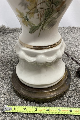 Hand Painted Porcelain Lamp Roses Double Handle Urn Gold Trim Accents - Picture 16 of 18