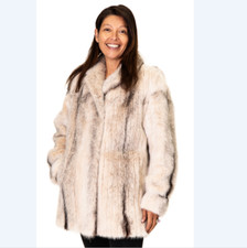 Clearance Golden Frost Kohinoor Mink Fur 31” Jacket, Size 10