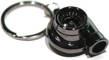 Gunmetal Spinning Turbo Keychain Automotive Part Engine Car Gift Key Chain Ring