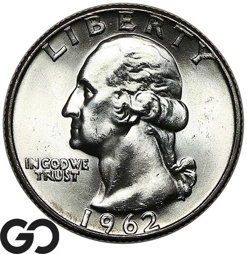 1962-D Washington Quarter, Solid Gem BU++