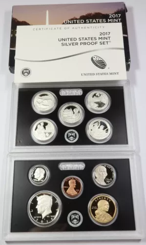 2017 S US Mint SILVER Complete Proof 10 Coin Set w Box & COA #45977W