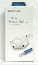 LOT OF 2 Insignia 6" 5-Way 3.5 mm Audio Splitter - White