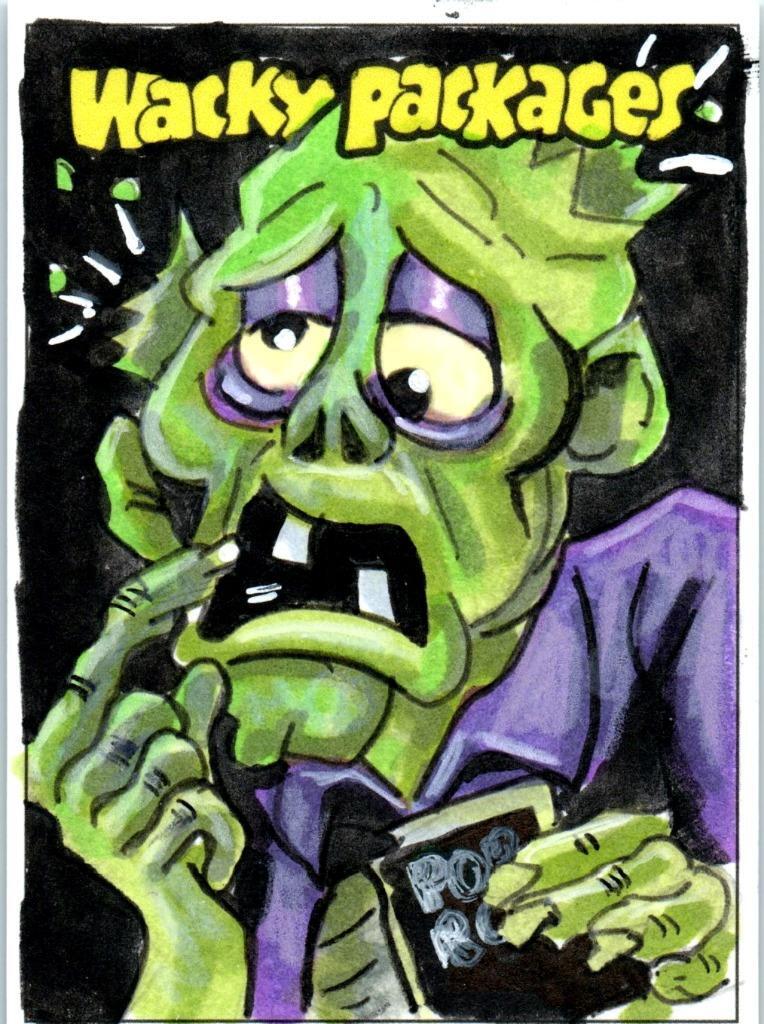 2024 WACKY PACKAGES ARTIST SKETCH CARD CHARACTER by Aaron Laurich