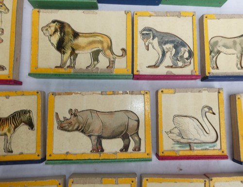 Chad Valley MENAGERIE GRAND PARADE Alphabet Wooden Block Animal Puzzle Vintage - Picture 16 of 20