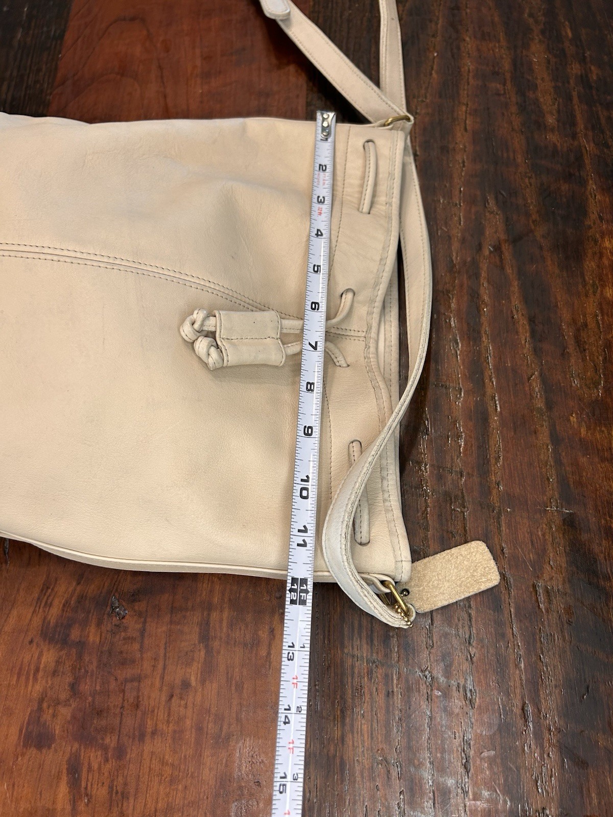 Authentic COACH VINTAGE DRAWSTRING BONE LEATHER S… - image 9