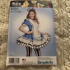 Simplicity 8234 Disney Alice in Wonderland Cosplay Costume Sz 14-22 UC Pattern