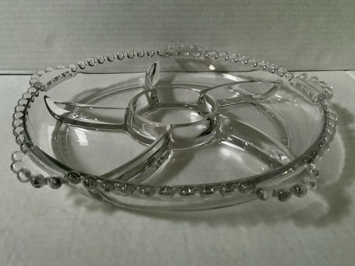 Kerzendocht 10" rund 6-teilig Relish Schale klar (Stiel 3400) IMPERIAL GLAS OHIO NR - Bild 8 von 8