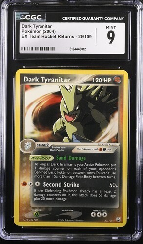CGC 9 MINT Dark Tyranitar 20/109 Pokemon 2004 EX Team Rocket Returns