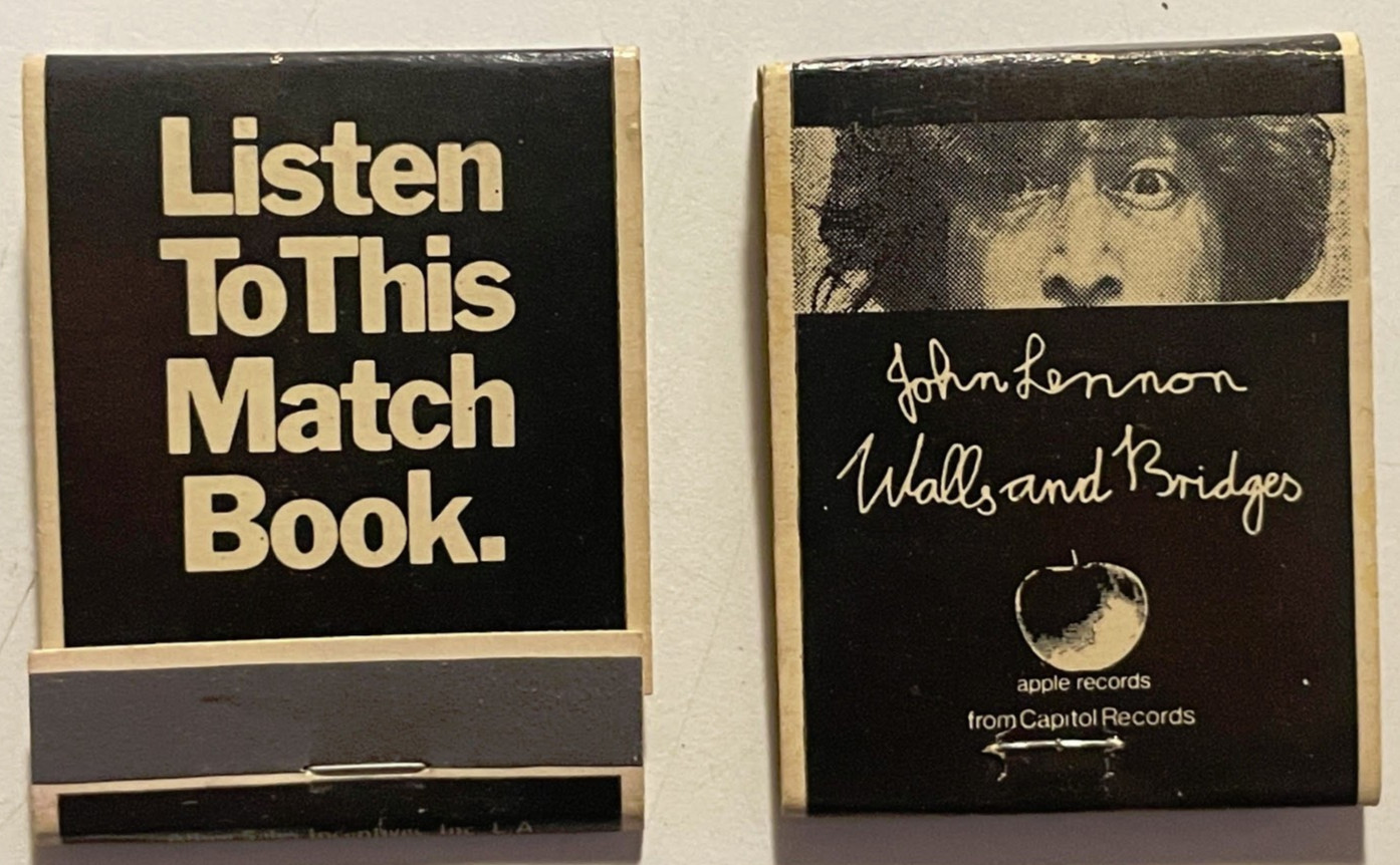 VINTAGE RARE LOT 2 x John Lennon Listen To This Match Book W