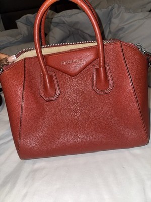 Givenchy Antigona Red Satchel Double Handles Zipper Accent Detachable Strap
