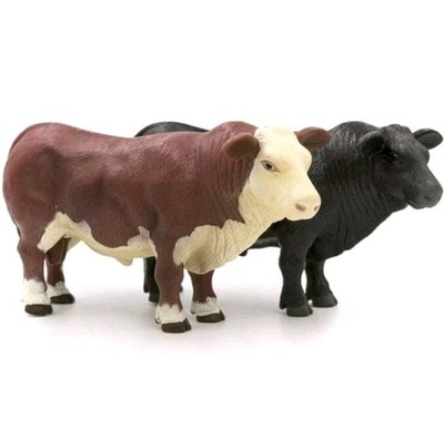 Little Buster Toys Cows Herd Bull Set  Angus Bull and Hereford Bull 1/16th Scale