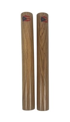 5d2 Wood Claves Set  With Puerto Rico Flag Design. 8'' x 1''