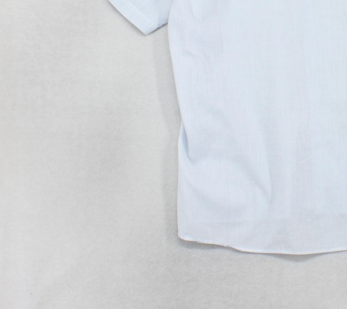 Camicia vintage Christian Dior a righe uomo taglia 16 blu anni 90 manica corta - Foto 13 di 15