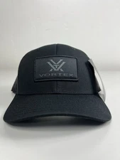 Vortex Optics Patch Logo Black Hat Ballcap - Black/ Green Patch OSFM Snapback