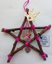 Stick pentacle, protection- blackthorn, rose quartz, love jar, gift/pagan/magick