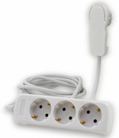 Rev Steckdosenleiste Smart, 3-Fach, Mit Flachstecker, 2 M, Weiß