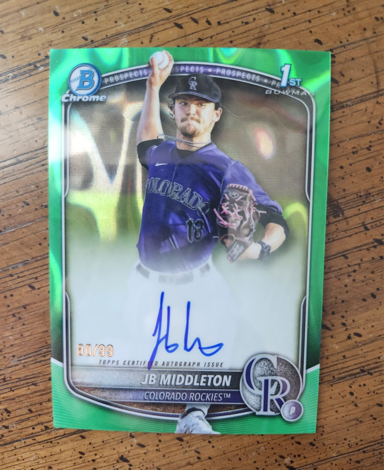 2025 Bowman Draft Chrome 1st Auto JB Middleton #CPA-JM Green Lava Refractor /99