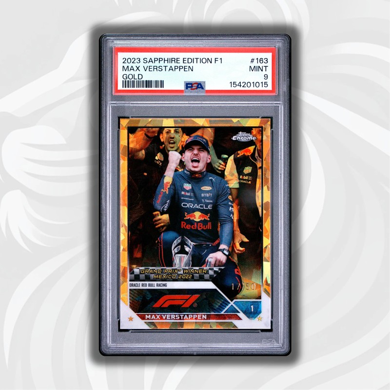 PSA 9 - /50 Max Verstappen #163 - 2023 Topps Chrome F1 Sapphire Edition - Gold