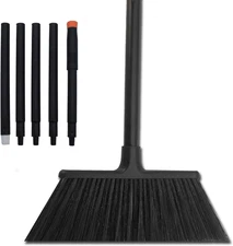 54 Inch Long Metal Handle Household Broom - Adjustable Heavy-Duty Brooms