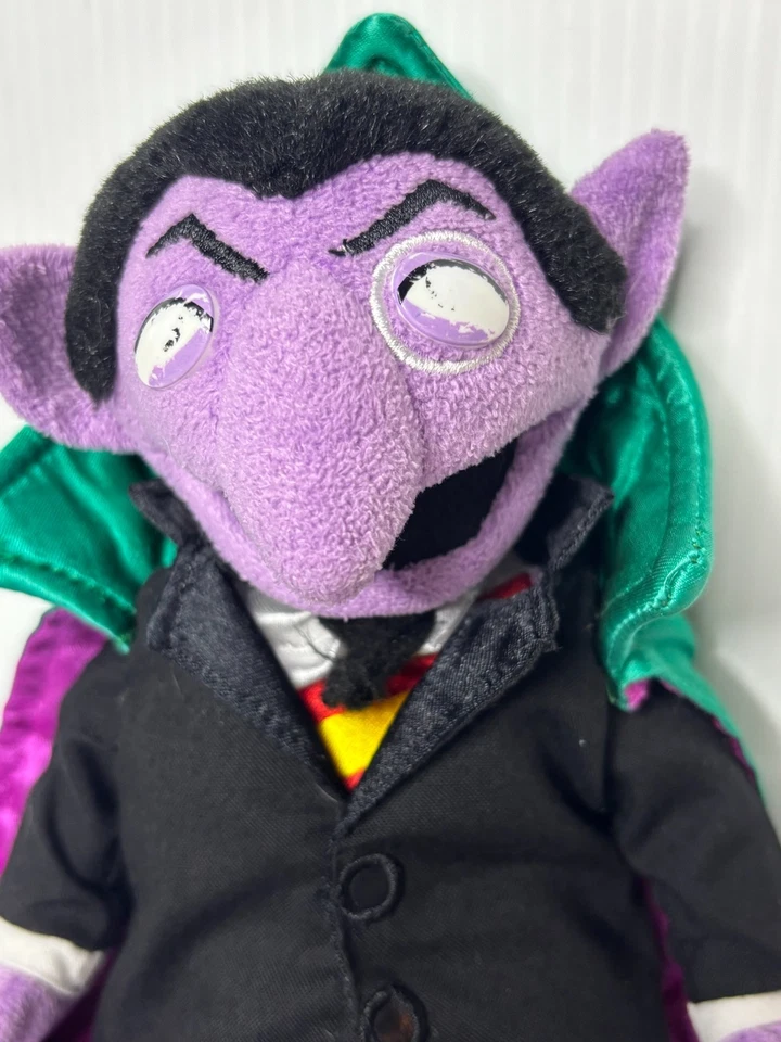 Sesame Place Street Count Von Count Dracula Vampire Plush 10" Bean Bag Muppet - Image 2 of 4