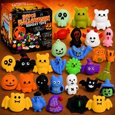 30 Pcs Halloween Mochi Squishy Toys, Party Favors for Kids,Treat Bags Gifts