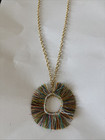Plunder Gold Chain With Multicolor Tassels In Gemstone Circle 26 Inches