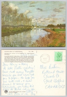 c38814 Claude Monet Argenteuil Kunst Gemälde Medici Postkarte 1984 Stempel