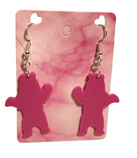 Standing Bear Earrings 3D Printed Statement Jewelry in 40 Color Options