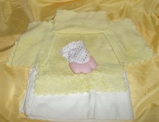 8pc lot 6 Soft Infant Washcloths Newborn Wipe Baby Bath Cotton  teather mitt 