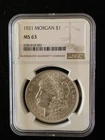 NGC MS-63 1921 Morgan Silver Dollar Uncirculated