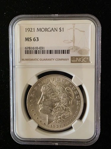 NGC MS-63 1921 Morgan Silver Dollar Uncirculated