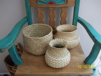(3) Baskets Tarahumara chihuahua area Two tone Great used condition very clean