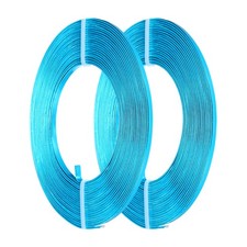 2 Roll Flat Jewelry Craft Wire, 3mm 18 Gauge Aluminum Craft Wire Sky Blue