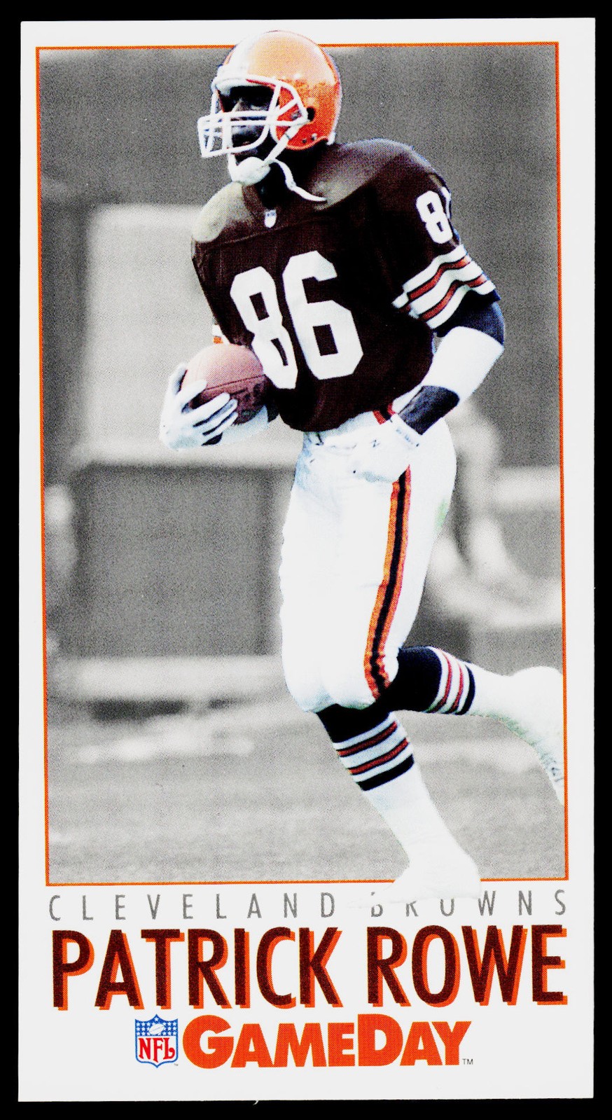 Patrick Rowe, 1992 GameDay, #480, Cleveland Browns, RC