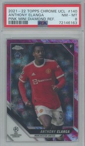 2021-22 Topps Chrome UCL Anthony Elanga /175 Pink Mini Diamond Refractor #140