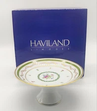 Haviland Vieux Paris Green Compote Dish Porcelain Vintage Decorative Bowl New
