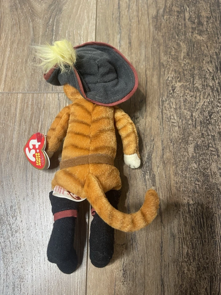 Ty Beanie Babies Gato con Botas Shrek the Third Peluche 8 Pulgadas Gato 2007 Foto 4 de 4
