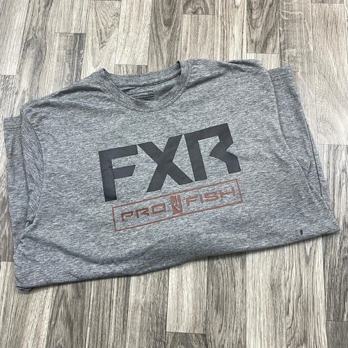 FXR Pro Fish Maglione Grigio Stampa Grafica Motocross Pesca Camicia Uomo Taglia XL