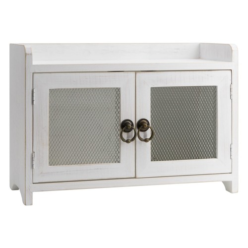 - Storage Cabinet, Mini Countertop Cabinet, Wood Organizer for Kitchen Living...
