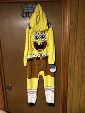 SpongeBob SquarePants One-piece Hooded PJs/Costume Kids S 6/7