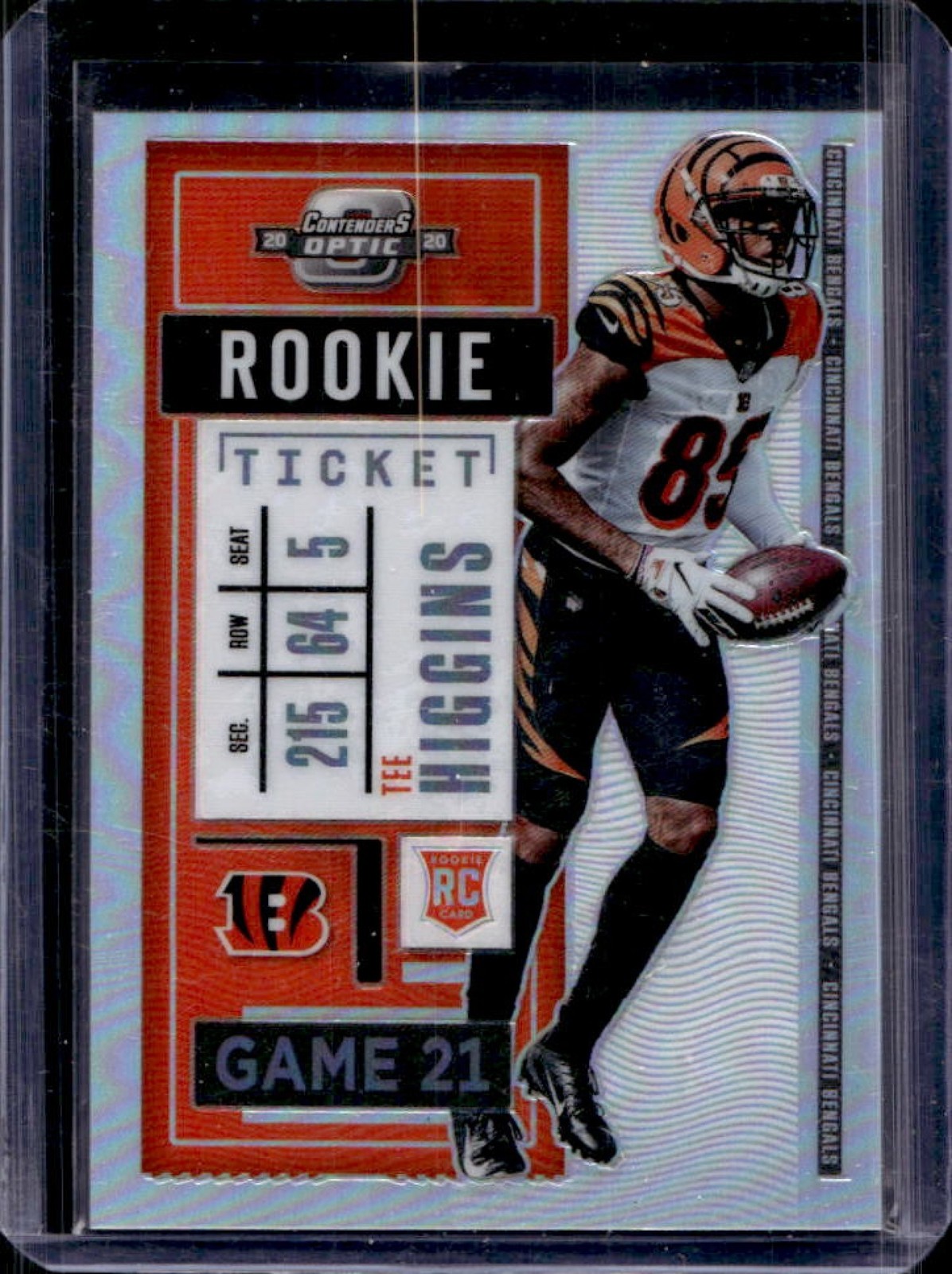 2020 Contenders Optic Tee Higgins RC Silver Rookie Ticket #92 Bengals