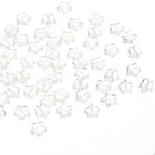 8mm Crystal Star Beads, 100 Pcs Star Bead, AB White